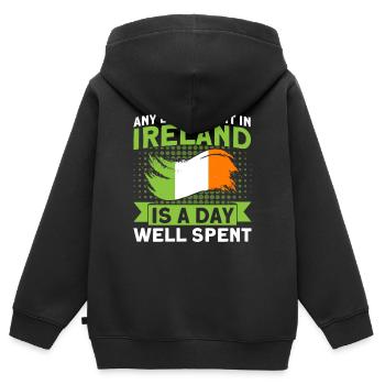 Irish roots Irish flag Irish gift - Kids Premium Organic Zip-up Hoodie - black - Back - AI Model Kid Male (0cm)