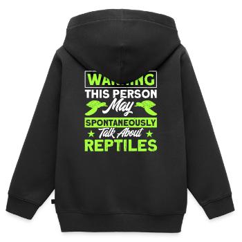 Reptile Reptile Lézards Cadeau - Sweat Premium à capuche zippé enfant bio - noir - Dos - AI Model Kid Male (0cm)