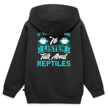 Snake Reptile Lovers Reptile Cadeau - Sweat Premium à capuche zippé enfant bio - noir - Dos - AI Model Kid Male (0cm)