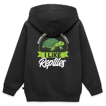 Reptile Lizards Reptile Lovers Gift - Sweat Premium à capuche zippé enfant bio - noir - Dos - AI Model Kid Male (0cm)