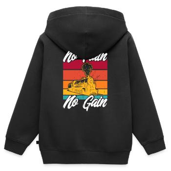 Cadeau de trajet en train miniature de locomotive - Sweat Premium à capuche zippé enfant bio - noir - Dos - AI Model Kid Male (0cm)