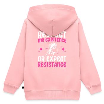 Rechte der Frauen Ermächtigung Feministisch Gesche - Kinder Premium Organic Zip Hoodie - Rosa - Hinten - AI Model Kid Female (0cm)