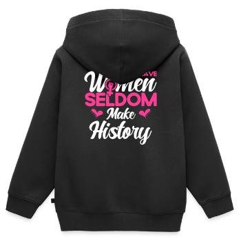 Droits des femmes Autonomisation féministe - Sweat Premium à capuche zippé enfant bio - noir - Dos - AI Model Kid Male (0cm)