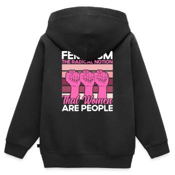Ermächtigung Gleichberechtigung der Geschlechter F - Kinder Premium Organic Zip Hoodie - Schwarz - Hinten - AI Model Kid Male (0cm)