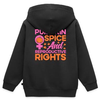 Rechte der Frauen Ermächtigung Feministisch Gesche - Kinder Premium Organic Zip Hoodie - Schwarz - Hinten - AI Model Kid Male (0cm)