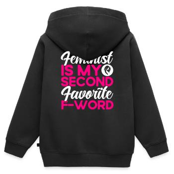 Gender equality Gender equality - Kids Premium Organic Zip-up Hoodie - black - Back - AI Model Kid Male (0cm)