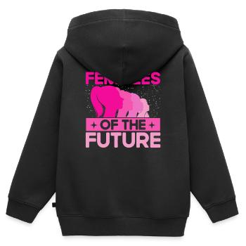 Égalité des sexes Égalité des sexes - Sweat Premium à capuche zippé enfant bio - noir - Dos - AI Model Kid Male (0cm)