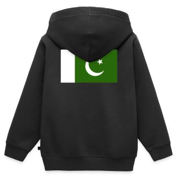 Pakistan National Flagge - Kinder Premium Organic Zip Hoodie - Schwarz - Hinten - AI Model Kid Male (0cm)