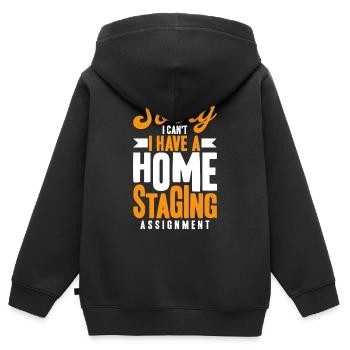 Innenarchitekt Haus Einrichtung Hausvorstellung Ge - Kinder Premium Organic Zip Hoodie - Schwarz - Hinten - AI Model Kid Male (0cm)