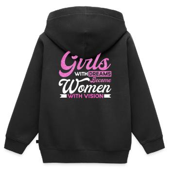 Feministisch Gleichberechtigung der Geschlechter F - Kinder Premium Organic Zip Hoodie - Schwarz - Hinten - AI Model Kid Male (0cm)
