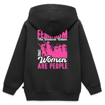 Ermächtigung Gleichberechtigung der Geschlechter F - Kinder Premium Organic Zip Hoodie - Schwarz - Hinten - AI Model Kid Male (0cm)