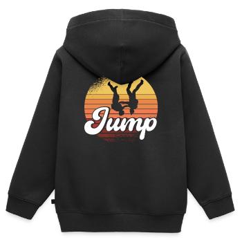 Skydive Fallschirmspringen Skydiver Geschenk - Kinder Premium Organic Zip Hoodie - Schwarz - Hinten - AI Model Kid Male (0cm)