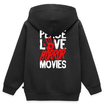 horror movie horror movie horror movie gift - Kids Premium Organic Zip-up Hoodie - black - Back - AI Model Kid Male (0cm)
