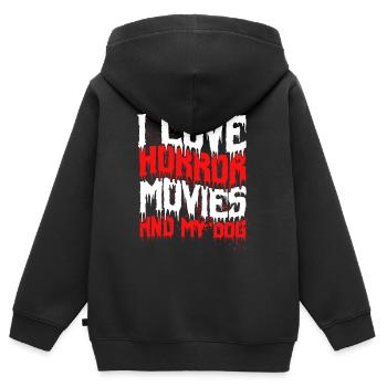 horror movie horror movie horror movie gift - Kids Premium Organic Zip-up Hoodie - black - Back - AI Model Kid Male (0cm)