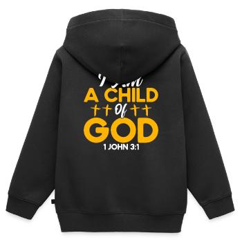 Religiös Inspirierend Bibelvers Geschenk - Kinder Premium Organic Zip Hoodie - Schwarz - Hinten - AI Model Kid Male (0cm)