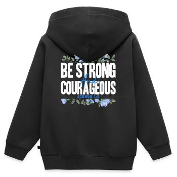 Christlich Religiös Bibelvers Geschenk - Kinder Premium Organic Zip Hoodie - Schwarz - Hinten - AI Model Kid Male (0cm)