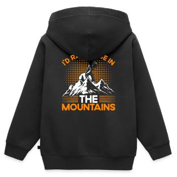 Rucksacktourismus Draußen Fernweh Geschenk - Kinder Premium Organic Zip Hoodie - Schwarz - Hinten - AI Model Kid Male (0cm)