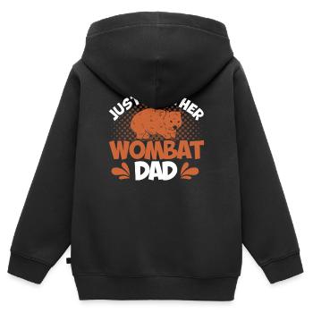 Wombats Wombat Australie Outback Cadeau - Sweat Premium à capuche zippé enfant bio - noir - Dos - AI Model Kid Male (0cm)