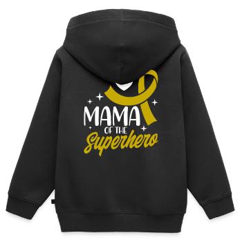 Gelbe Schleife Krebs im Kindesalter Überlebender v - Kinder Premium Organic Zip Hoodie - Schwarz - Hinten - AI Model Kid Male (0cm)