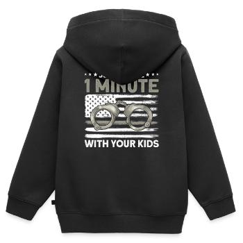 Menottes Agent correctionnel Gardien de prison - Sweat Premium à capuche zippé enfant bio - noir - Dos - AI Model Kid Male (0cm)