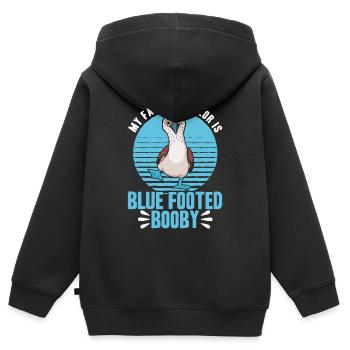 Blaufußtölpel Seevogel Tölpel Geschenk - Kinder Premium Organic Zip Hoodie - Schwarz - Hinten - AI Model Kid Male (0cm)
