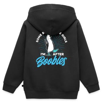 Vogelbeobachter Seevogel Tölpelvogel Geschenk - Kinder Premium Organic Zip Hoodie - Schwarz - Hinten - AI Model Kid Male (0cm)