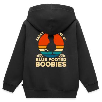 Seevogel Blaufußtölpel Vogelbeobachter Geschenk - Kinder Premium Organic Zip Hoodie - Schwarz - Hinten - AI Model Kid Male (0cm)
