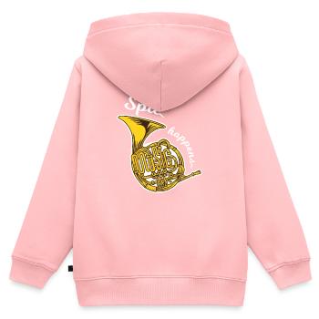 Horn French horn | Spit Happens - Kids Premium Organic Zip-up Hoodie - rose - Back - AI Model Kid Female (0cm)