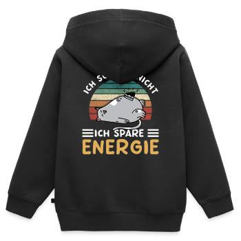 Ich Schlafe Nicht Ich Spare Energie - Kinder Premium Organic Zip Hoodie - Schwarz - Hinten - AI Model Kid Male (0cm)