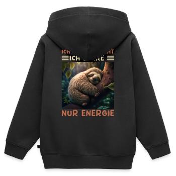 Ich Schlafe Nicht Ich Spare Energie - Kinder Premium Organic Zip Hoodie - Schwarz - Hinten - AI Model Kid Male (0cm)