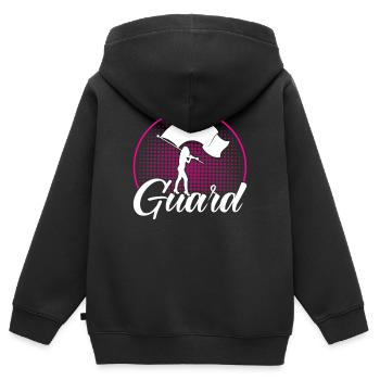 Cadeau de garde de drapeau de garde - Sweat Premium à capuche zippé enfant bio - noir - Dos - AI Model Kid Male (0cm)