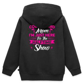 Colorguard Mom ici pour le spectacle de la mi-temps Fahnenwac - Sweat Premium à capuche zippé enfant bio - noir - Dos - AI Model Kid Male (0cm)
