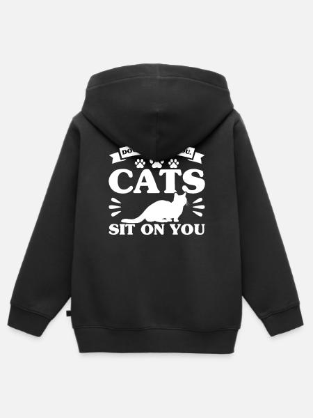 Katzeneltern Katze Katzenmama Geschenk - Premium børne zip-hættetrøje økologisk - sort