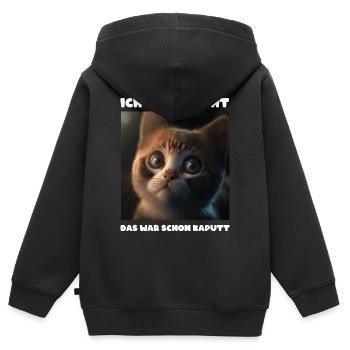 Ich War Das Nicht Das War Schon So - Kinder Premium Organic Zip Hoodie - Schwarz - Hinten - AI Model Kid Male (0cm)