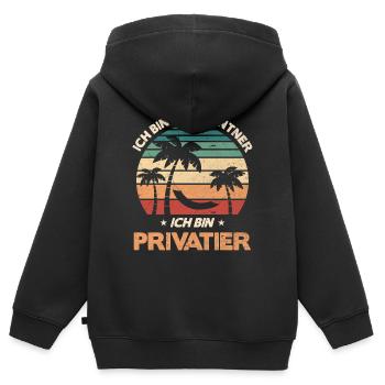 Ich bin Privatier - Kinder Premium Organic Zip Hoodie - Schwarz - Hinten - AI Model Kid Male (0cm)