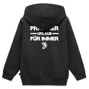 Privatier - Urlaub für Immer - Kinder Premium Organic Zip Hoodie - Schwarz - Hinten - AI Model Kid Male (0cm)