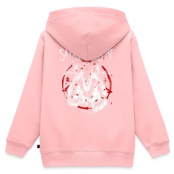 Satanist Baphomet Satanismus - Kinder Premium Organic Zip Hoodie - Rosa - Hinten - AI Model Kid Female (0cm)