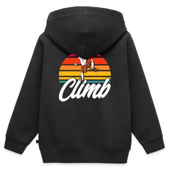 Klettern Felsklettern Geschenk - Kinder Premium Organic Zip Hoodie - Schwarz - Hinten - AI Model Kid Male (0cm)