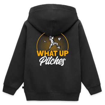 Was oben Pitches Felsklettern Geschenk - Kinder Premium Organic Zip Hoodie - Schwarz - Hinten - AI Model Kid Male (0cm)