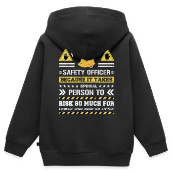 Safety Manager Sicherheitsbeauftragter - Kinder Premium Organic Zip Hoodie - Schwarz - Hinten - AI Model Kid Male (0cm)