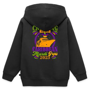Kreuzfahrt in die Karibik Mardi Gras 2023 Mardi Gr - Kinder Premium Organic Zip Hoodie - Schwarz - Hinten - AI Model Kid Male (0cm)