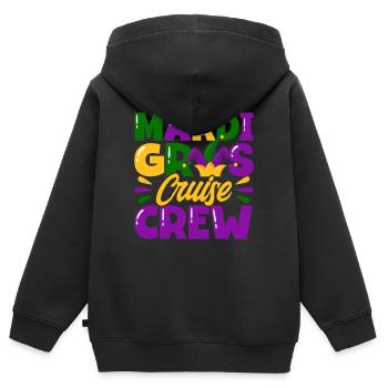 Mardi Gras Cruise Crew Mardi Gras Cadeau - Sweat Premium à capuche zippé enfant bio - noir - Dos - AI Model Kid Male (0cm)