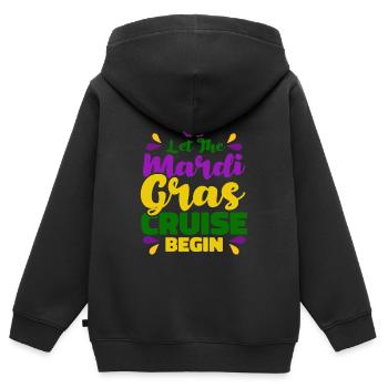 Que la croisière Mardi Gras commence Mardi Gra - Sweat Premium à capuche zippé enfant bio - noir - Dos - AI Model Kid Male (0cm)