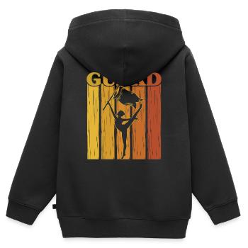 Cadeau de garde de drapeau de garde - Sweat Premium à capuche zippé enfant bio - noir - Dos - AI Model Kid Male (0cm)