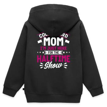 Colorguard Mom ici pour le spectacle de la mi-temps Fahnenwac - Sweat Premium à capuche zippé enfant bio - noir - Dos - AI Model Kid Male (0cm)