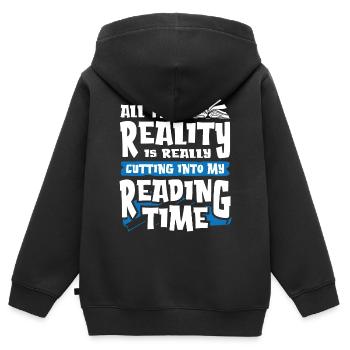 Perfect Reading - Kids Premium Organic Zip-up Hoodie - black - Back - AI Model Kid Male (0cm)