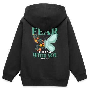 Christlich Inspirierend Jesus Gott Geschenk - Kinder Premium Organic Zip Hoodie - Schwarz - Hinten - AI Model Kid Male (0cm)