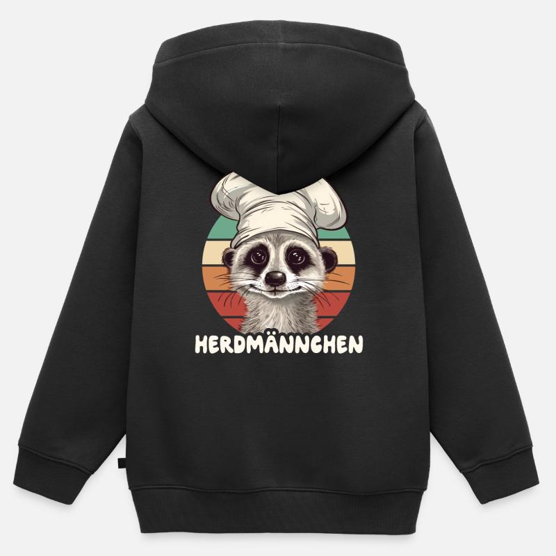 Herdmännchen Erdmännchen Koch - Kinder Premium Organic Zip Hoodie - Schwarz