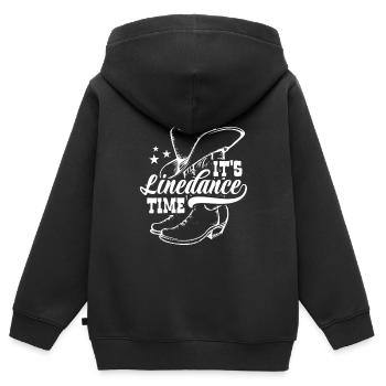 I'ts Linedance Time - Country Fan - Geschenk - Kinder Premium Organic Zip Hoodie - Schwarz - Hinten - AI Model Kid Male (0cm)