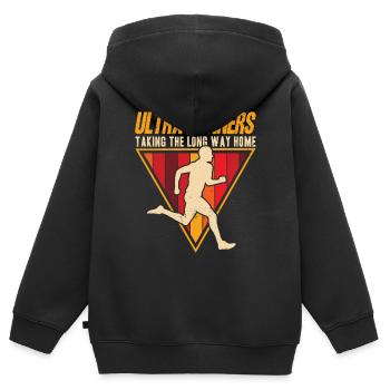 Ultramarathonläufer Ultramarathon Trailrunning Ges - Kinder Premium Organic Zip Hoodie - Schwarz - Hinten - AI Model Kid Male (0cm)